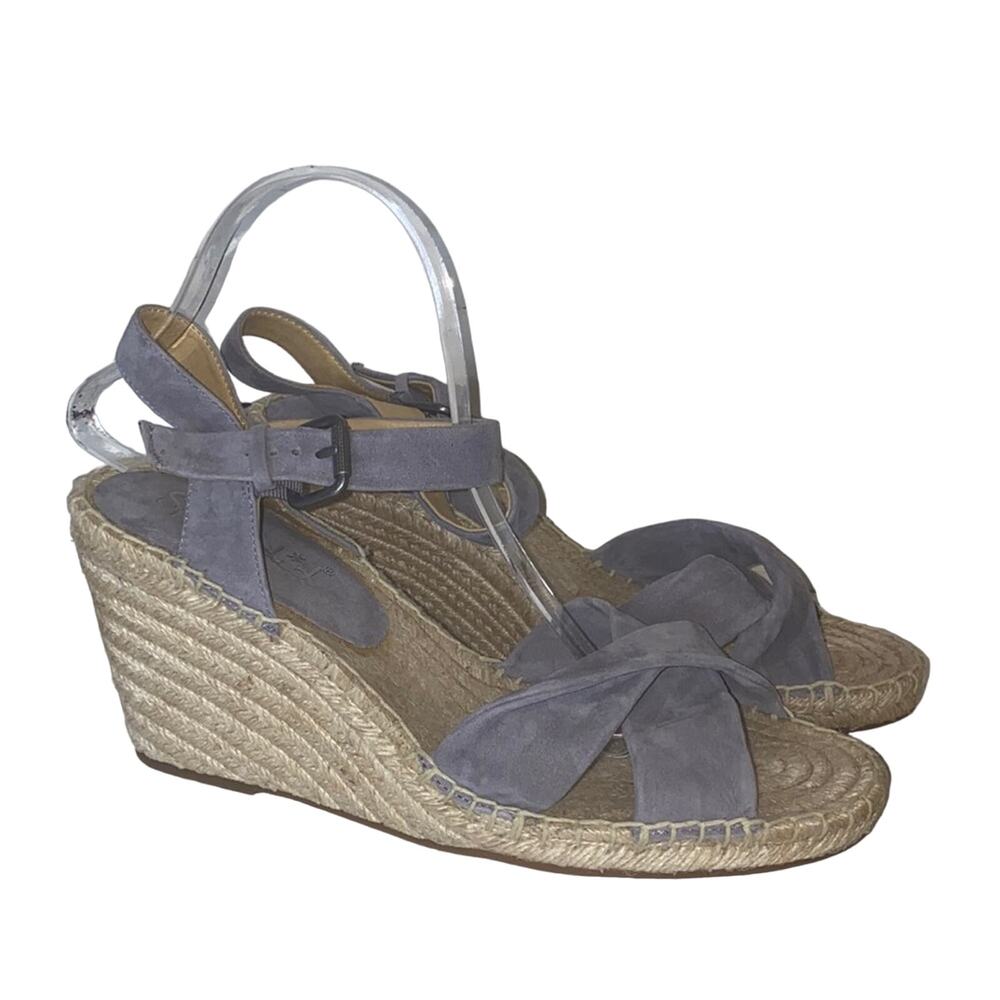 Splendid Leather Strap Cross Wedges Espadrille Sandals Like New Size 11